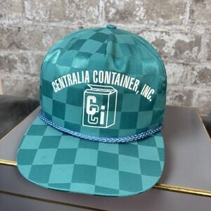 Vintage Centralia Container Inc Hat Cap Strap Back Rope Advertising Mens 80s